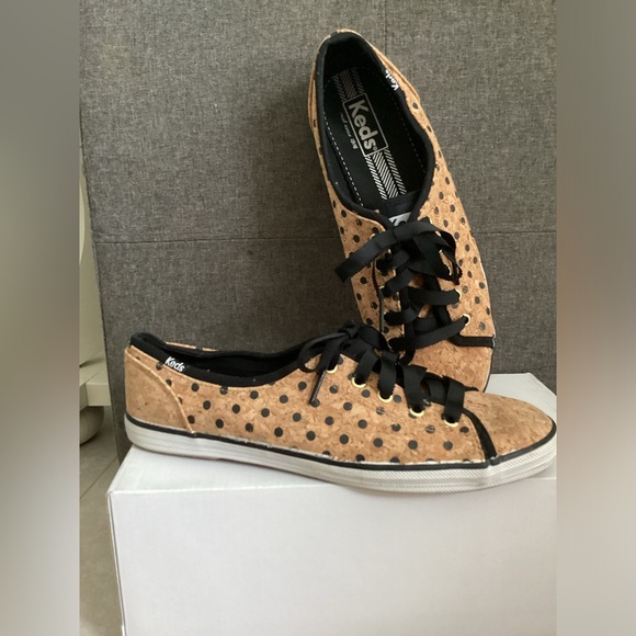 ♦️ KEDS Rally sneakers Cork Sz 8 polka dot EUC - Picture 5 of 6